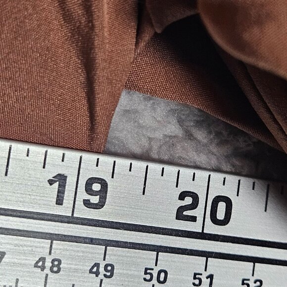 Milk & Honey Ruched Front Long Sleeve Blouse Button Cuffs XL Brown Polyester - Picture 9 of 12